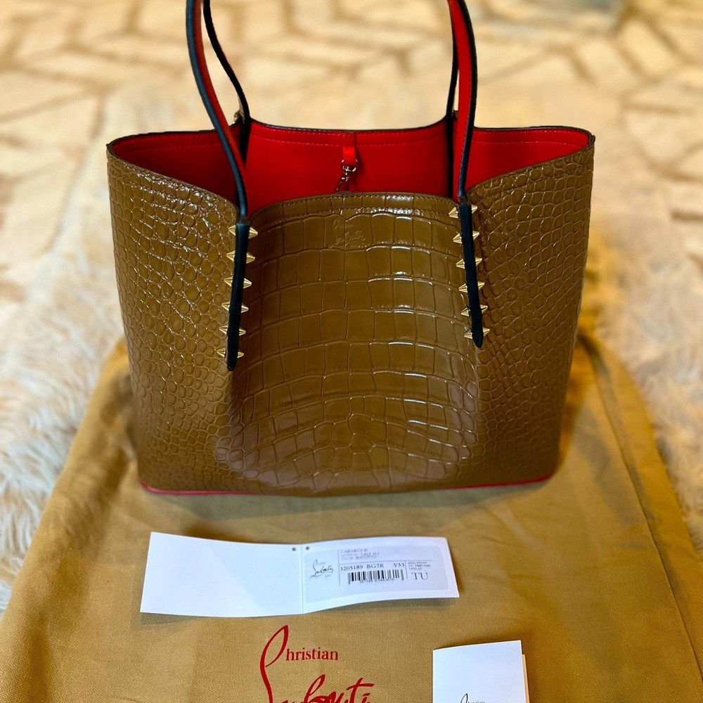 Christian Louboutin Cabarock Calf Ali Biscotto  Tote